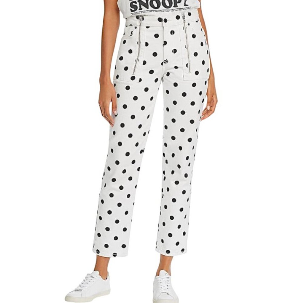 MARC JACOBS THE TURN UP POLKA DOT Pants High Waist Jeans Size 25